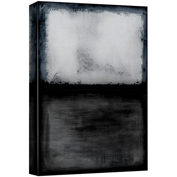 wall26 Canvas Print Wall Art Dark White Black Pastel Geometric Blocks Abstract Shapes Illustrations Modern Art Decorative Minimal Relax/Calm Zen for Living Room, Bedroom, Office - 12x18 inches