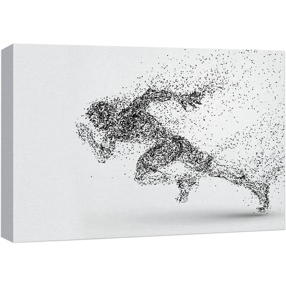 wall26 Canvas Print Wall Art Dot Explosion Abstract Track &amp; Field Runner Sports Athletes Digital Art Modern Art Rustic Scenic Urban Exercise Colorful for Living Room, Bedroom, Office - 24"x3