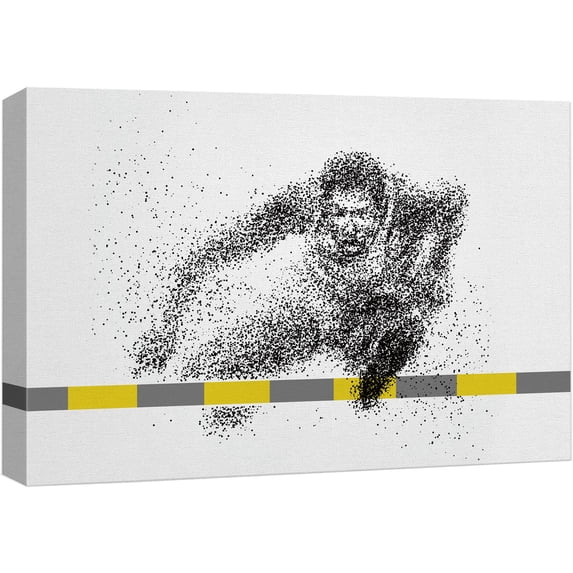 wall26 Canvas Print Wall Art Dot Explosion Track & Field Hurdle Jumper Sports Athletes Digital Art Modern Art Rustic Scenic Urban Exercise Colorful for Living Room, Bedroom, Office - 16"x24&