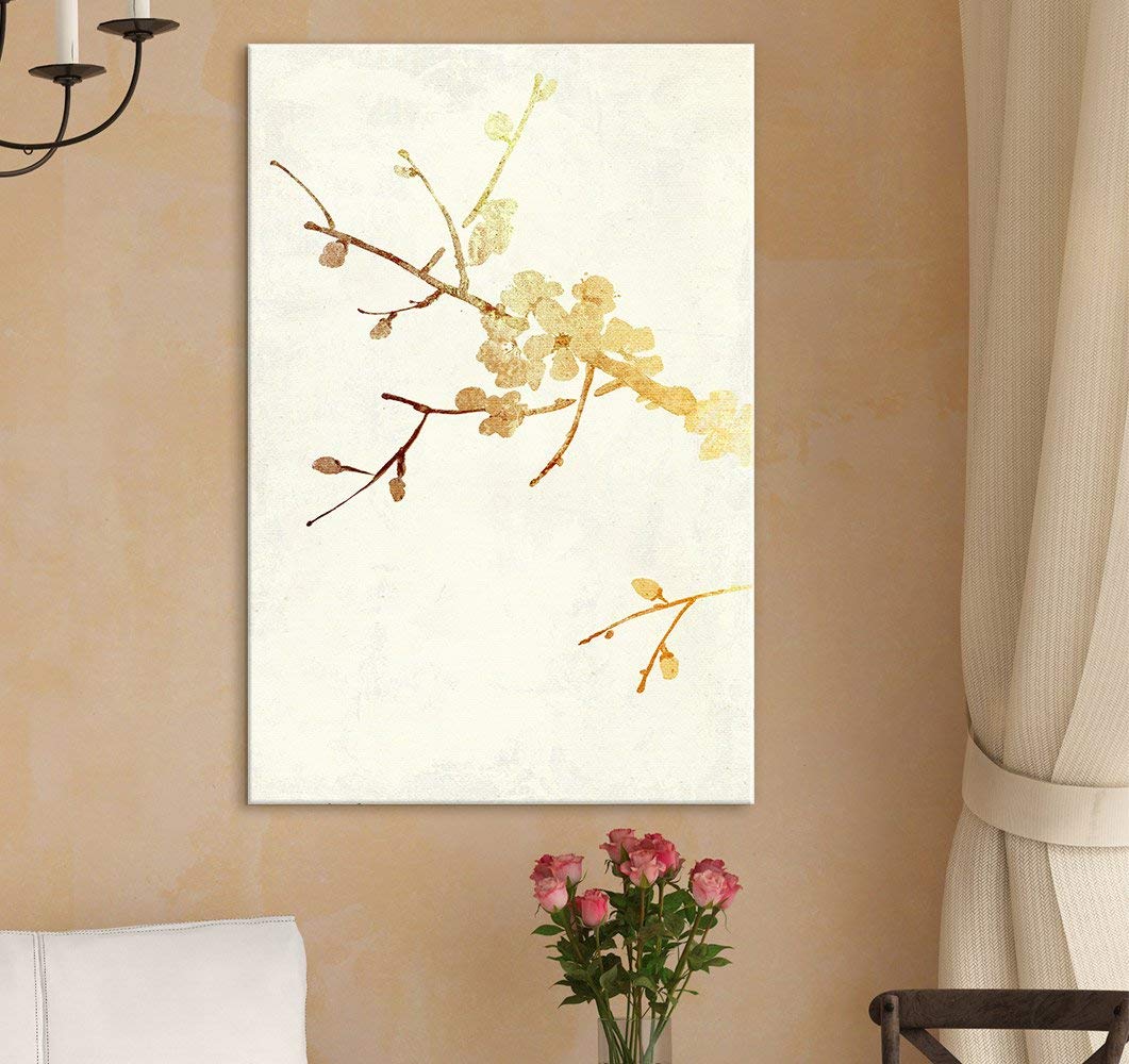 wall26 Canvas Print Wall Art Faded Retro Cherry Blossom Imprint Floral  Botanical Illustrations Realism Chic Scenic Relax/Calm Multicolor Cool for  Living Room, Bedroom, Office 24quot;x36quot;