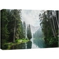 thumbnail image 1 of wall26 Canvas Print Wall Art Fall Green Forest with Lake Reflection Nature Wilderness Photography Modern Art Rustic Scenic Colorful Multicolor for Living Room, Bedroom, Office - 16$\, 1 of 5