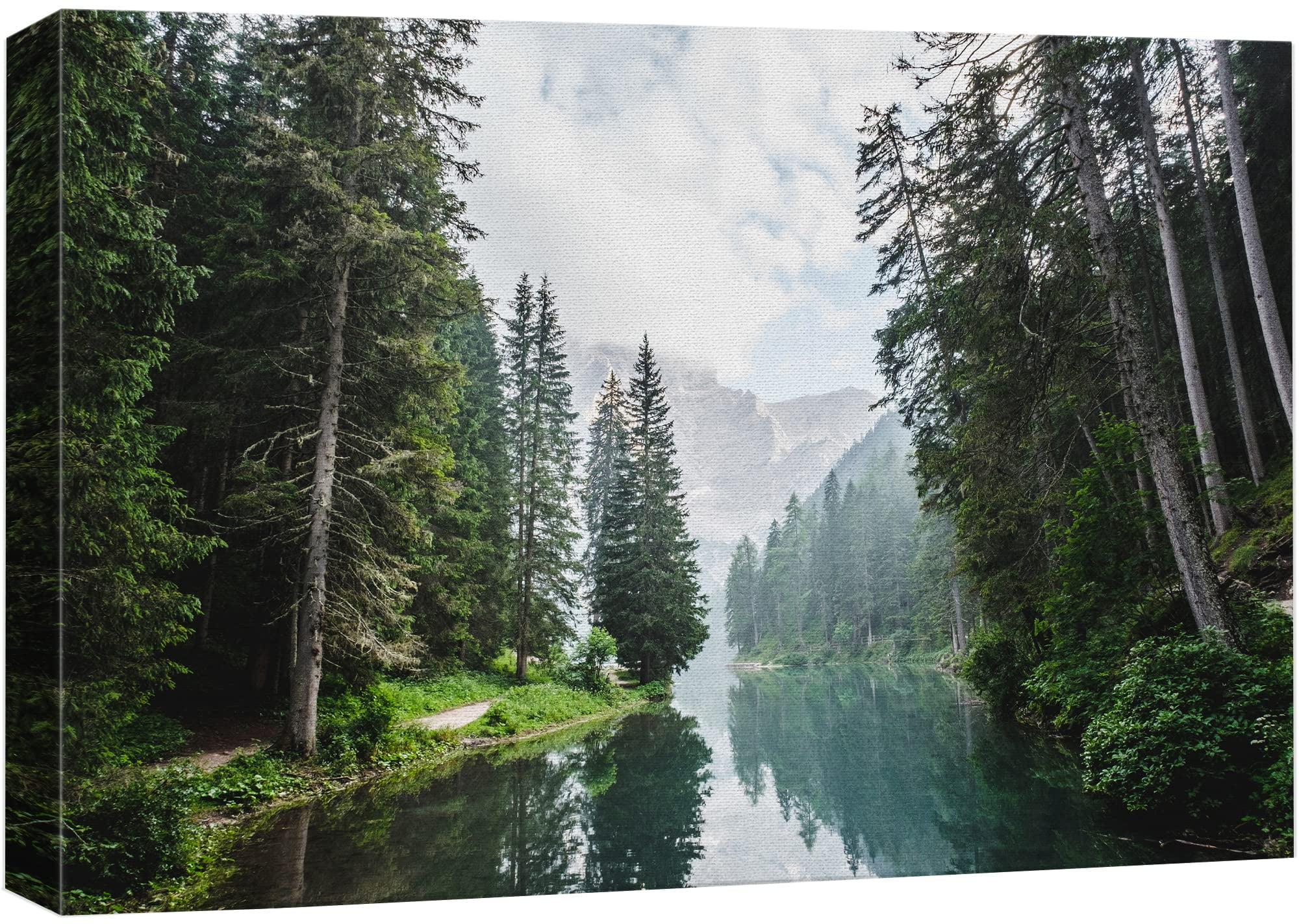Modern Green Forest Landscape Canvas Print, 16" x 24"