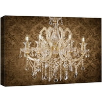 wall26 Canvas Print Wall Art Fancy Brown Pattern White Crystal Chandelier Decorative Lights Digital Art Realism Stylish Chic Contemporary Boho Relax/Calm for Living Room, Bedroom, Office - 12"x1