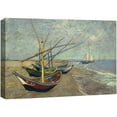 thumbnail image 1 of wall26 Canvas Print Wall Art Fishing Boats on The Beach by Master Artist Vincent Van Gogh Nature Wilderness Illustrations Fine Art Relax/Calm Multicolor for Living Room, Bedroom, Office - 12"x18, 1 of 5
