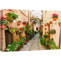 wall26 Canvas Print Wall Art Floral Botanical Garden Italian Alley Nature Wilderness Photography Realism Rustic Scenic Landscape Earth Panorama Colorful for Living Room, Bedroom, Office - 32"x48