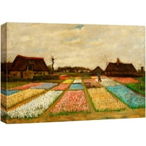 wall26 Canvas Print Wall Art Flower Beds in Holland by Master Artist Vincent Van Gogh Nature Wilderness Illustrations Fine Art Relax/Calm Multicolor for Living Room, Bedroom, Office - 32"x48&quo