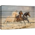 thumbnail image 1 of wall26 Canvas Print Wall Art Galloping White, Brown &amp; Black Stallions Animals Wildlife Wood Panels Photography Rustic Scenic Colorful Multicolor Cool Zen for Living Room, Bedroom, Office - 12&quo, 1 of 7