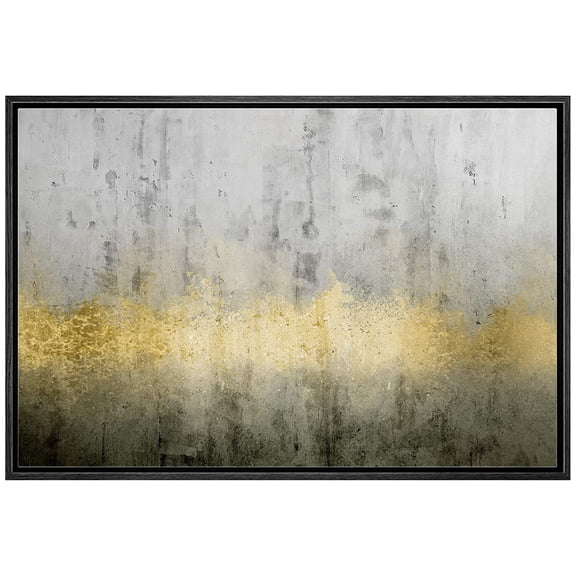 wall26 Canvas Print Wall Art Gold, Gray &amp; Black Abstract Landscape Geometric Shapes Illustrations Modern Art Alternative Dramatic Multicolor Dark for Living Room, Bedroom, Office - 16"x24&qu