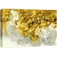 thumbnail image 1 of wall26 Canvas Print Wall Art Gold &amp; White Paint Stroke Collage Abstract Shapes Illustrations Minimalism Bohemian Colorful Multicolor Dark for Living Room, Bedroom, Office - 24"x36", 1 of 5