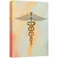 thumbnail image 1 of wall26 Canvas Print Wall Art Golden Caduceus on Watercolor Background Medicine People Digital Art Modern Art Contemporary Scenic Colorful for Living Room, Bedroom, Office - 24"x36", 1 of 5