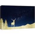 thumbnail image 1 of wall26 Canvas Print Wall Art Golden Deer Stag Silhouette Under Stars Nature Wilderness Digital Art Modern Art Landscape Relax/Calm Multicolor Ultra for Living Room, Bedroom, Office - 32"x48&quot, 1 of 5