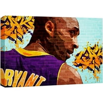 wall26 Canvas Print Wall Art Graffiti Street Art Style Famous Basketball Player #24 Pop Culture Celebrities Digital Art Bohemian Portrait for Living Room, Bedroom, Office - 12"x18"