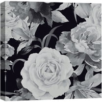 wall26 Canvas Print Wall Art Grayscale Watercolor Blooming Rose Collage Floral Botanical Illustrations Modern Art Rustic Scenic Colorful Farmhouse/Country for Living Room, Bedroom, Office - 12"x