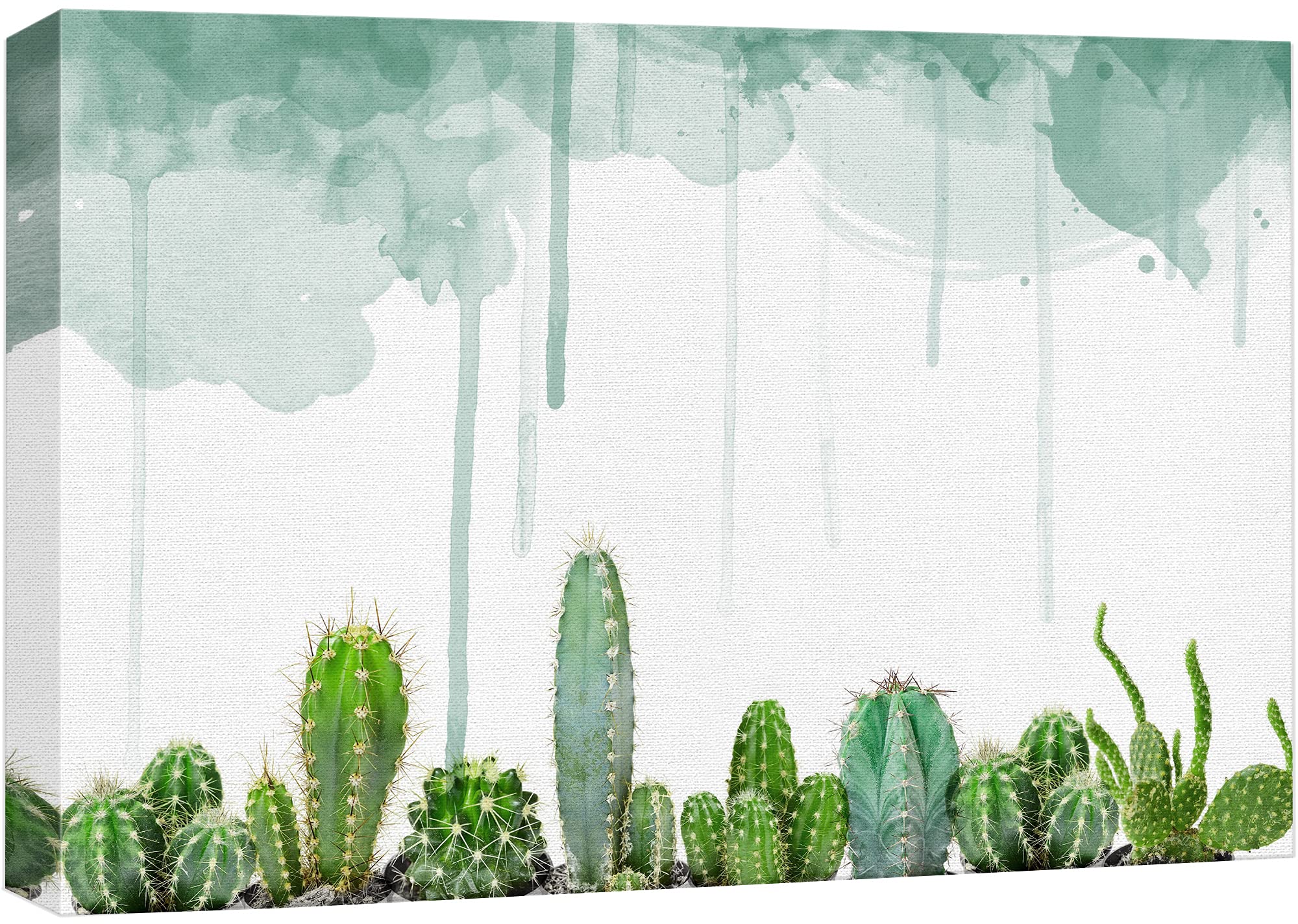 wall26 Canvas Print Wall Art Green & Teal Southwestern Desert Cacti ...