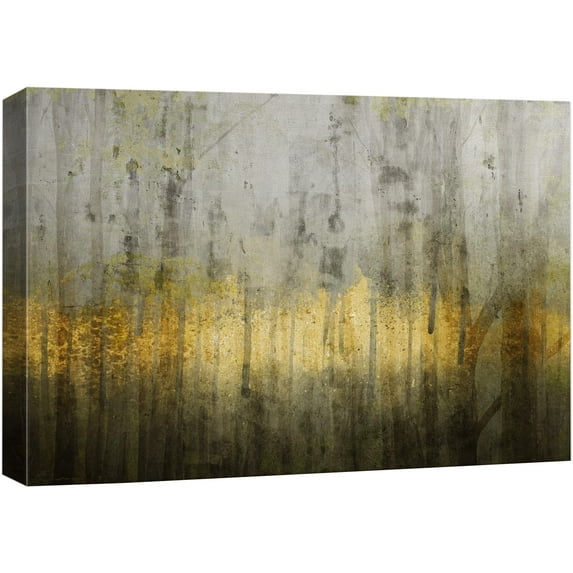 wall26 Canvas Print Wall Art Grunge Gold & Black Abstract Landscape Geometric Shapes Illustrations Modern Art Alternative Dramatic Multicolor Dark for Living Room, Bedroom, Office - 12"x18&q
