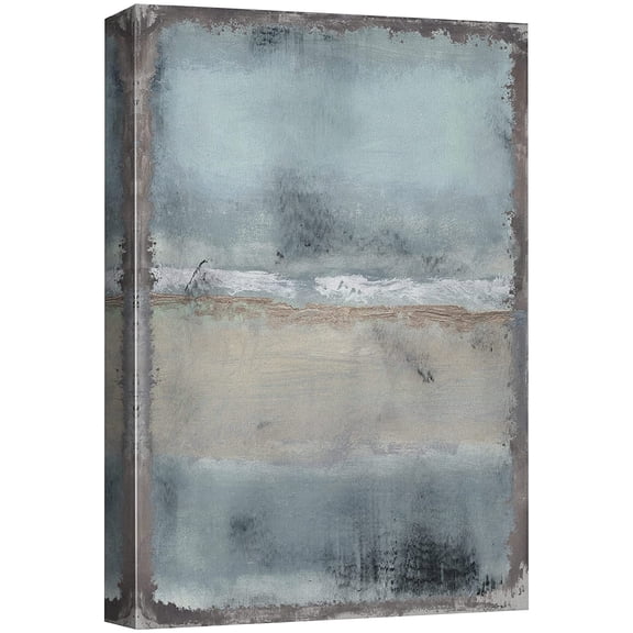 wall26 Canvas Print Wall Art Grunge Pastel Geometric Blue Color Blocks Abstract Shapes Illustrations Modern Art Decorative Minimal Relax/Calm Zen for Living Room, Bedroom, Office - 32x48 inches