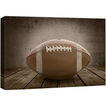 wall26 Canvas Print Wall Art Grunge Retro Football on Wood Panels Sports Athletes Photography Modern Art Contemporary Scenic Urban Multicolor for Living Room, Bedroom, Office - 16"x24"