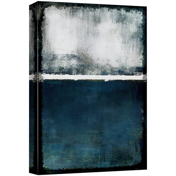 wall26 Canvas Print Wall Art Grunge White Blue Pastel Color Blocks Abstract Shapes Illustrations Modern Art Decorative Minimal Relax/Calm Zen for Living Room, Bedroom, Office - 12x18 inches