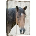 thumbnail image 1 of wall26 Canvas Print Wall Art Horse Portrait on Distressed Wood Panels Animals Wildlife Digital Art Realism Rustic Scenic Nature Photography Colorful for Living Room, Bedroom, Office - 24"x36&quo, 1 of 5