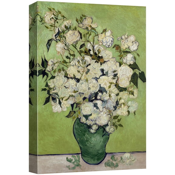 wall26 Canvas Print Wall Art Irises & Roses by Master Artist Vincent Van Gogh Nature Wilderness Illustrations Fine Art Relax/Calm Multicolor for Living Room, Bedroom, Office - 12"x18"