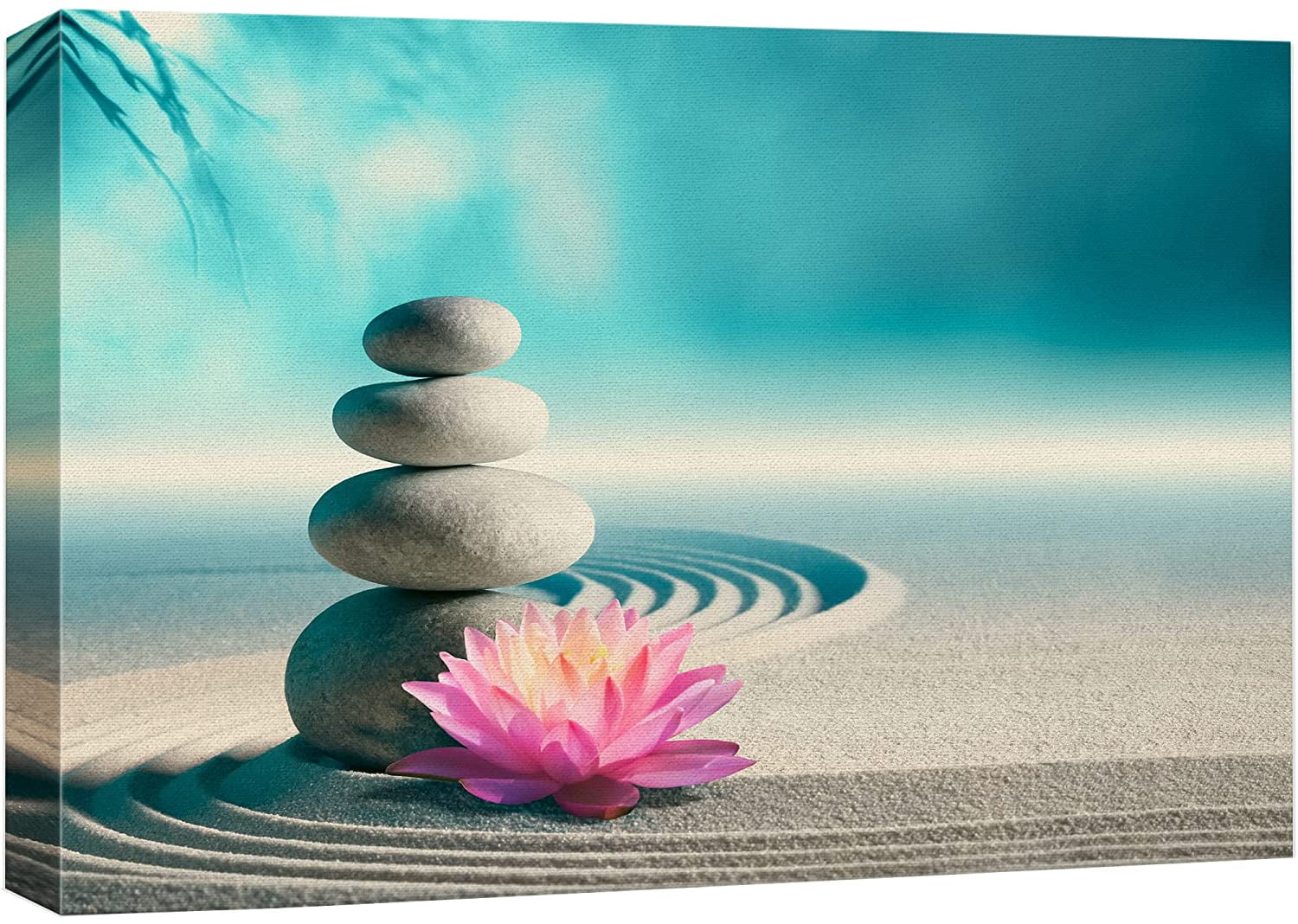 wall26 Canvas Print Wall Art Japanese Sand Garden Pink Water Lily