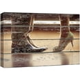 thumbnail image 1 of wall26 Canvas Print Wall Art Kissing 1950s Couple with Shoes People Decorative Wood Panels Photography Chic Scenic Colorful Multicolor Cool Zen for Living Room, Bedroom, Office - 16"x24", 1 of 5