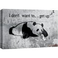 thumbnail image 1 of wall26 Canvas Print Wall Art Lazy Panda on Gritty Gray City Brick Wall Abstract Shapes Digital Art Graffiti &amp; Street Art Bohemian Scenic Urban Cityscape for Living Room, Bedroom, Office - 32&quot, 1 of 5
