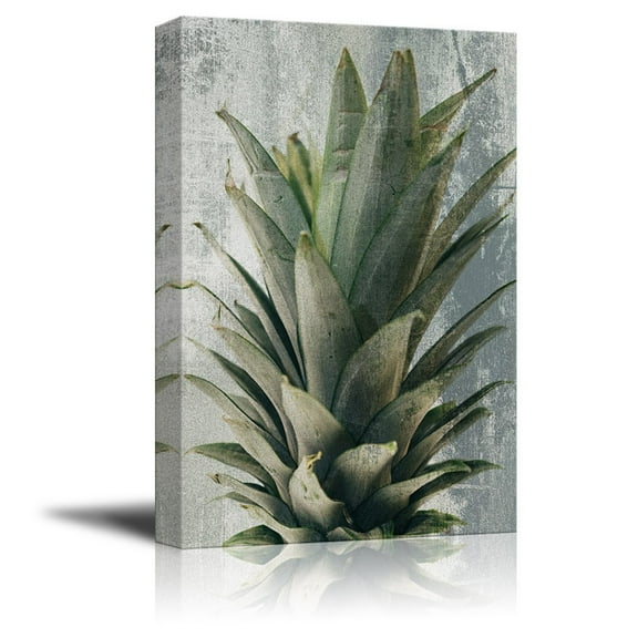 wall26 Canvas Print Wall Art - Leaves of a Pineapple on Abstract Background - Gallery Wrap Modern Home Art | Ready to Hang - 24x36 inches