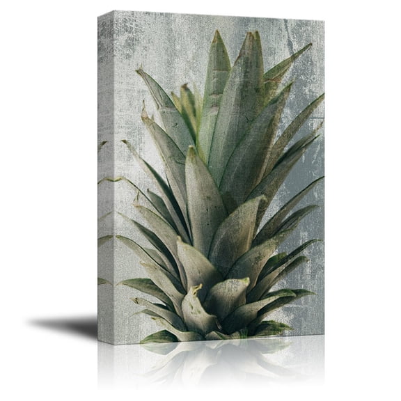 wall26 Canvas Print Wall Art - Leaves of a Pineapple on Abstract Background - Gallery Wrap Modern Home Art | Ready to Hang - 32x48 inches