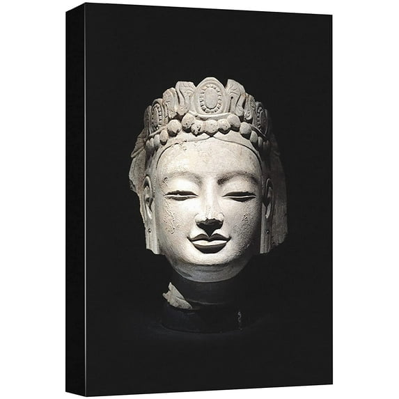 wall26 Canvas Print Wall Art Light &amp; Shadow Buddhism Buddha Statue Portrait Cultural Religious Photography Realism Decorative Yoga Multicolor Relax/Calm Zen for Living Room, Bedroom, Office - 12&
