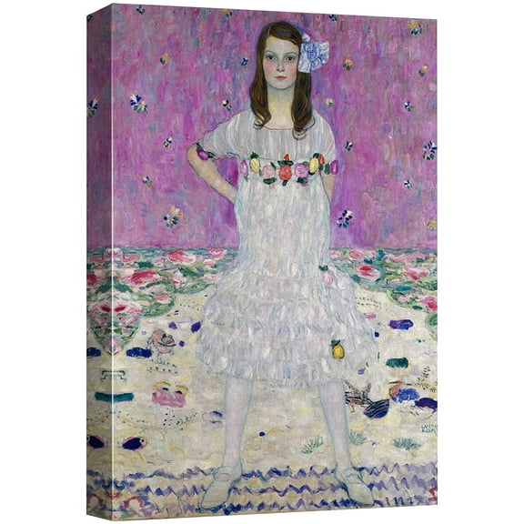 wall26 Canvas Print Wall Art Mada Primavesi Portrait, 1913 Gustav Klimt Classic Illustrations Fine Art Decorative Vintage Colorful Historic Multicolor Retro for Living Room, Bedroom, Office - 24&quot