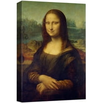 wall26 Canvas Print Wall Art Mona Lisa by Leonardo da Vinci Historic Cultural Illustrations Realism Traditional Scenic Expressive for Living Room, Bedroom, Office - 24"x36"