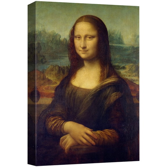 wall26 Canvas Print Wall Art Mona Lisa by Leonardo da Vinci Historic Cultural Illustrations Realism Traditional Scenic Expressive for Living Room, Bedroom, Office - 24"x36"