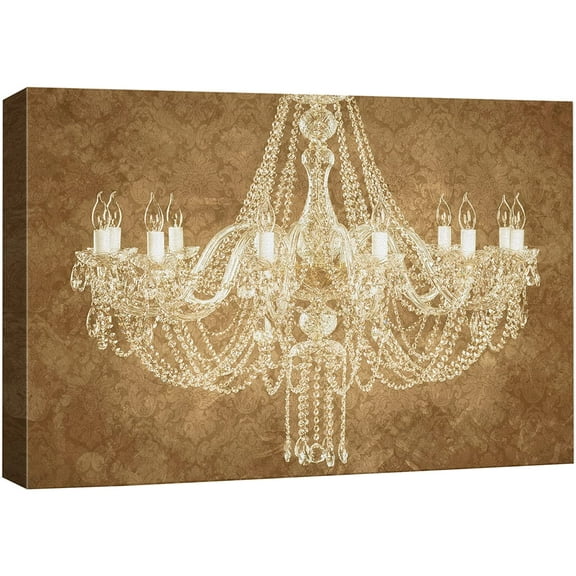 wall26 Canvas Print Wall Art Ornate Pattern White Crystal Chandelier Decorative Lights Digital Art Realism Stylish Zen Chic Contemporary Boho Relax/Calm for Living Room, Bedroom, Office - 24"x36