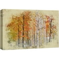 thumbnail image 1 of wall26 Canvas Print Wall Art Paint Splatter View of Autumn Birch Trees Nature Wilderness Photography Realism Rustic Scenic Colorful Multicolor for Living Room, Bedroom, Office - 24"x36", 1 of 5