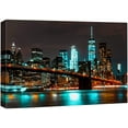 thumbnail image 1 of wall26 Canvas Print Wall Art Panoramic View Neon New York City Architecture Cityscape Photography Realism Rustic Scenic Landscape Modern Colorful for Living Room, Bedroom, Office - 12"x18", 1 of 5
