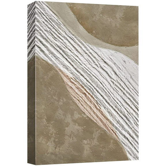 wall26 Canvas Print Wall Art Pastel Brown Paint Stroke Wave Landscape Abstract Shapes Illustrations Modern Art Decorative Minimal Relax/Calm Zen for Living Room, Bedroom, Office - 12x18 inches