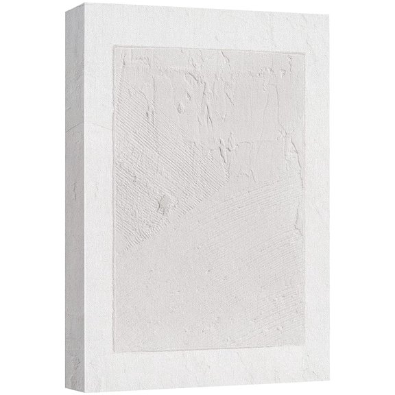 wall26 Canvas Print Wall Art Pastel Gray White Geometric Duotone Block Abstract Shapes Illustrations Modern Art Decorative Minimal Relax/Calm Zen for Living Room, Bedroom, Office - 32x48 inches