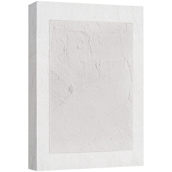 wall26 Canvas Print Wall Art Pastel Gray White Geometric Duotone Block Abstract Shapes Illustrations Modern Art Decorative Minimal Relax/Calm Zen for Living Room, Bedroom, Office - 12x18 inches