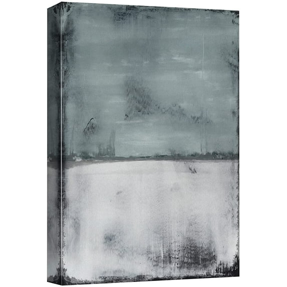 wall26 Canvas Print Wall Art Pastel Grunge Teal White Geometric Blocks Abstract Shapes Illustrations Modern Art Decorative Minimal Relax/Calm Zen for Living Room, Bedroom, Office - 12x18 inches