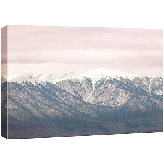 wall26 Canvas Print Wall Art Pastel Snow Peak Mountains Nature Wilderness Photography Modern Art Rustic Scenic Colorful Multicolor for Living Room, Bedroom, Office - 12"x18"