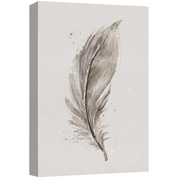 wall26 Canvas Print Wall Art Pastel Watercolor Gray Falcon Bird Feather Nature Wilderness Illustrations Modern Art Bohemian Scenic Relax/Calm Multicolor for Living Room, Bedroom, Office - 12"x18