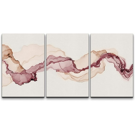 wall26 Canvas Print Wall Art Pastel Watercolor Magenta Orange Smoke Waves Abstract Shape Illustration Modern Art Decorative Boho Multicolor for Living Room, Bedroom, Office - 16"x24" x 3 Pa