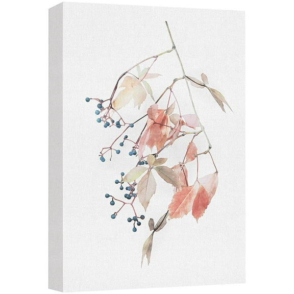 wall26 Canvas Print Wall Art Pastel Watercolor Pink &amp; White Forest Plant Floral Botanical Illustrations Modern Art Rustic Chic Relax/Calm for Living Room, Bedroom, Office - 32"x48"