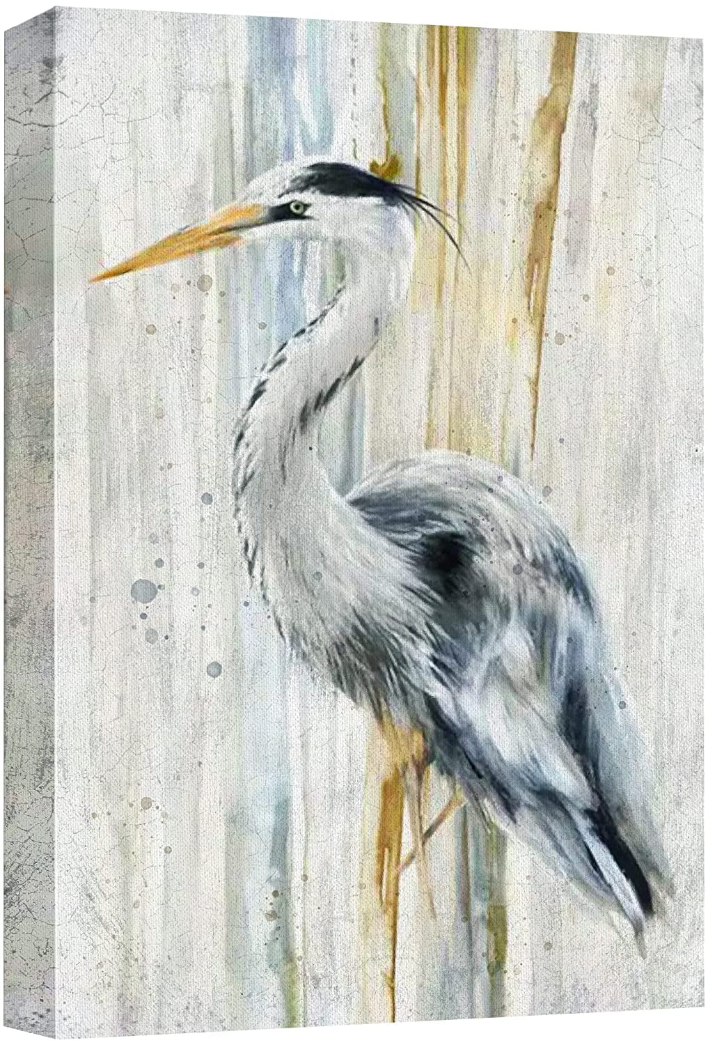 Modern Geometric Crane Bird Canvas Wall Art 24" x 36"