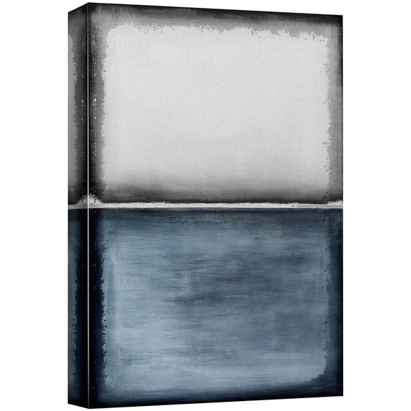 wall26 Canvas Print Wall Art Pastel White Blue Grunge Geometric Blocks Abstract Shapes Illustrations Modern Art Decorative Minimal Relax/Calm Zen for Living Room, Bedroom, Office - 24x36 inches