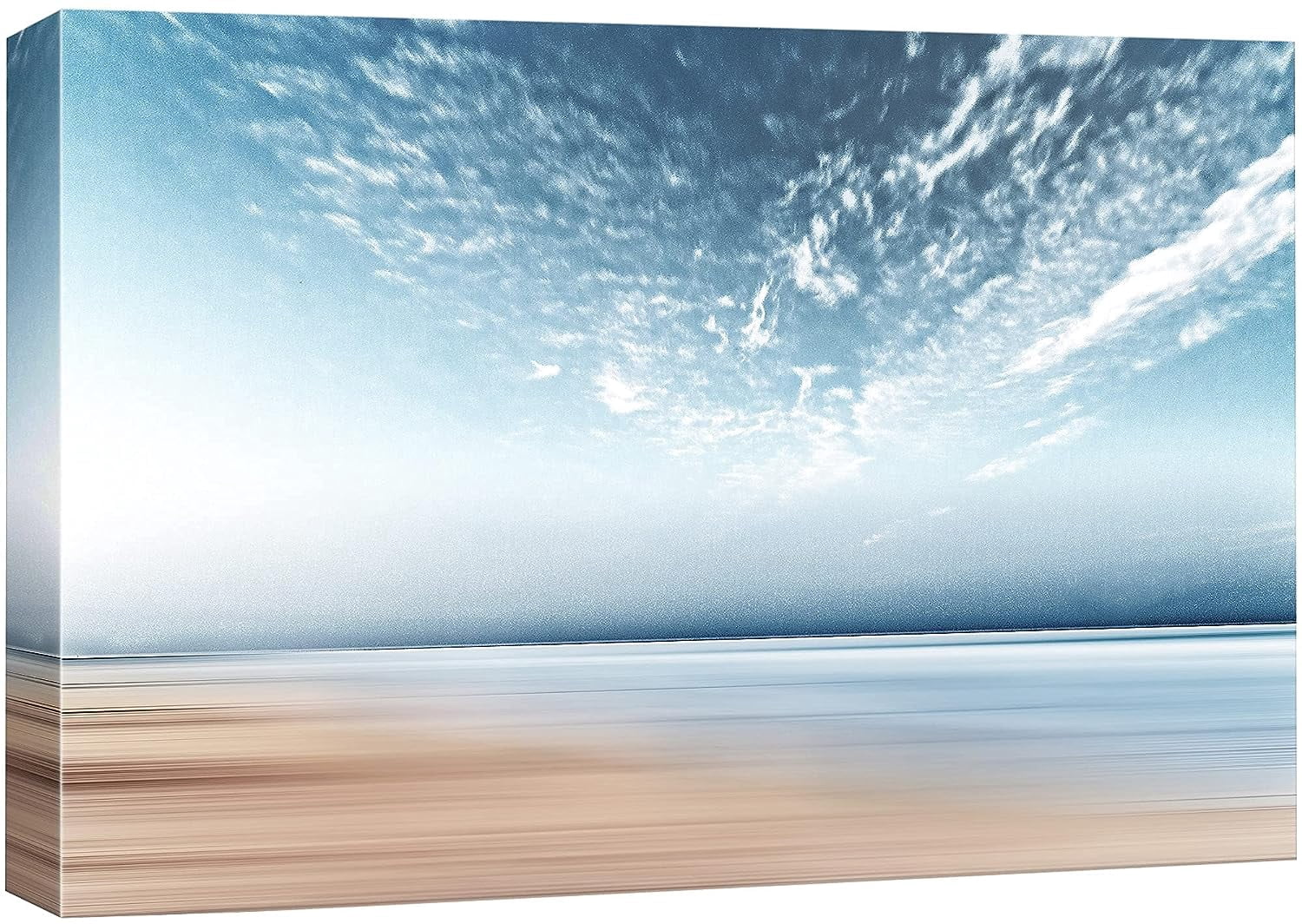 wall26 Canvas Print Wall Art Peaceful Ocean Beach View with Cloudy ...
