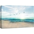 thumbnail image 1 of wall26 Canvas Print Wall Art Peaceful Sunny Beach Day with Birds in Sky Nature Wilderness Photography Modern Art Rustic Scenic Colorful Multicolor for Living Room, Bedroom, Office - 12"x18", 1 of 5