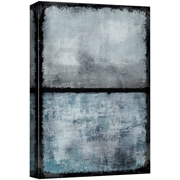 wall26 Canvas Print Wall Art Periwinkle Grunge Blue Geometric Blocks Abstract Shapes Illustrations Modern Art Decorative Minimal Relax/Calm Zen for Living Room, Bedroom, Office - 24x36 inches