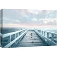 thumbnail image 1 of wall26 Canvas Print Wall Art Pier Extends Into Pastel Blue &amp; Pink Ocean Nature Wilderness Photography Modern Art Rustic Scenic Colorful Multicolor for Living Room, Bedroom, Office - 12"x18&q, 1 of 5